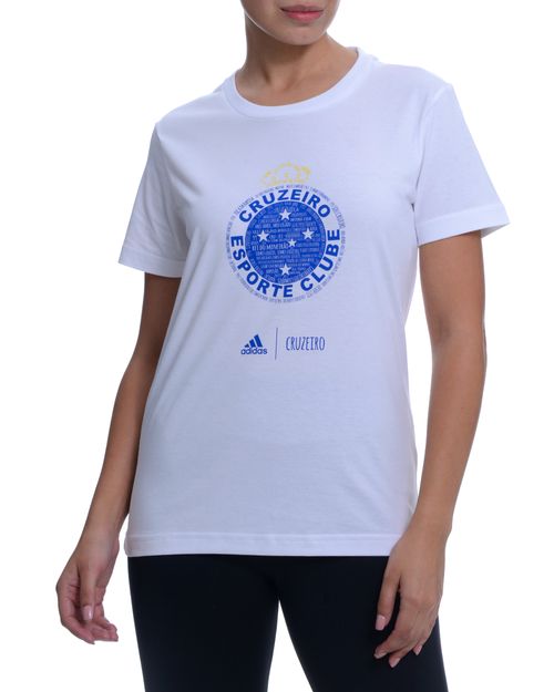 Camiseta Feminina Adidas Logo Cruzeiro