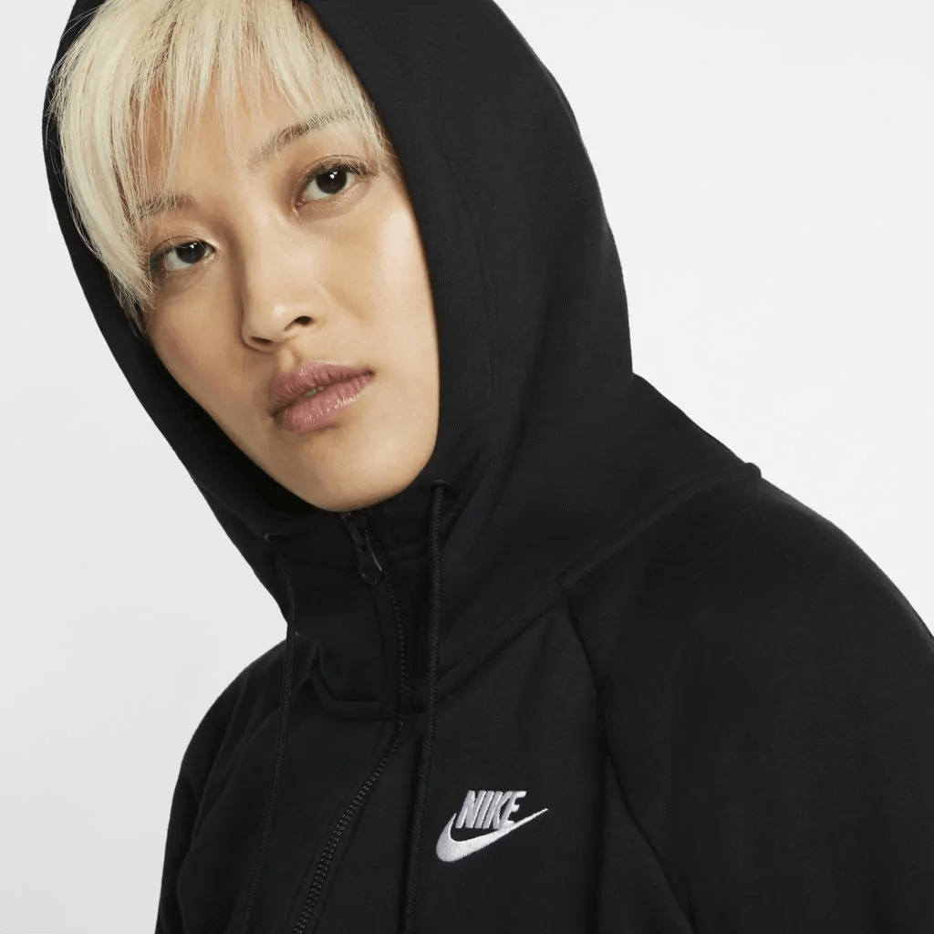 Casaco NIKE W Club Fleece FZ Hoodie Preto de Mulher