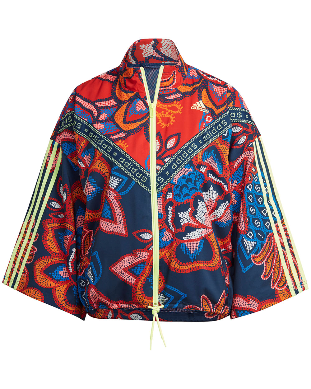 Blusa Casaco Adidas Feminino Florido Moletom Adidas Farm Corta