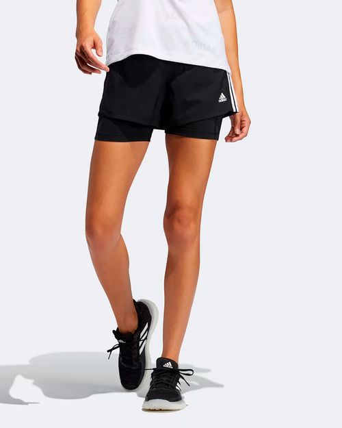 Shorts Feminino Adidas Pacer 3 Listras 2 Em 1
