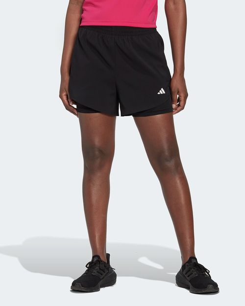 Shorts Feminino Adidas Dois Em Um Aeroready Made For Training Minimal