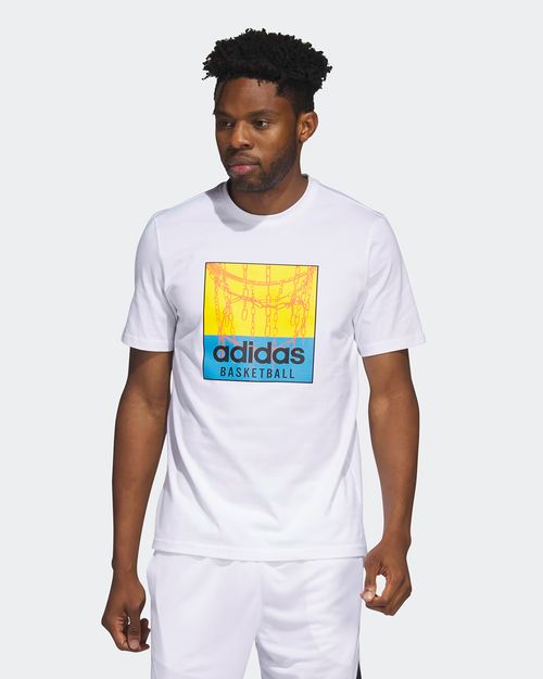 Camiseta Masculina Adidas Estampada Chain Net Basketball