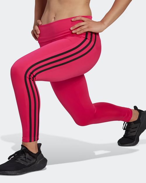 Calça Legging Feminina Adidas Esportiva 7/8 Cintura Alta Designed To Move 3 Listras