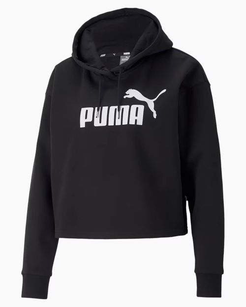Blusa de Moletom Feminina Puma Cropped Essential Logo Fleece