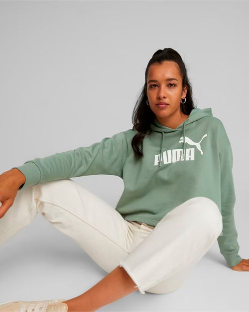 Blusa de Moletom Feminina Puma Cropped Essential Logo Fleece