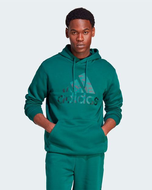 Blusa de Moletinho Masculina Adidas Capuz Estampado Essentials Big Logo