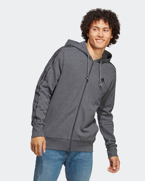 Moletinho Masculino Adidas Capuz Zíper Essentials 3-Stripes