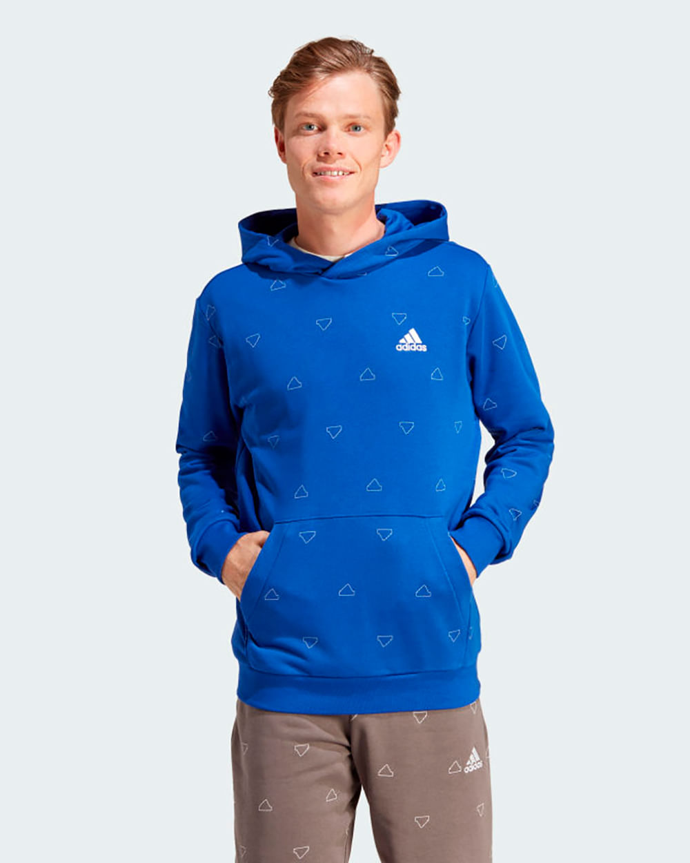 Moletom Masculino Adidas Capuz Estampado Sazonal Monogramas