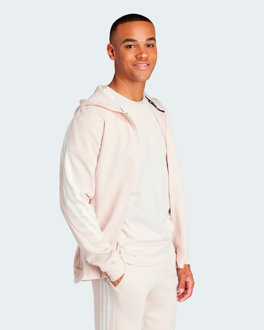 Moletom Masculino Adidas Capuz Zíper Future Icons Três Listras