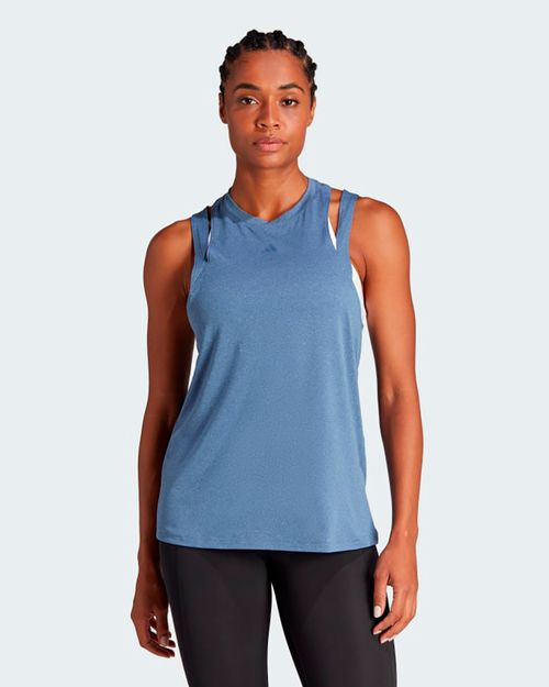 Regata Feminina Adidas Treino Logo AEROREADY Essentials 3 Bar