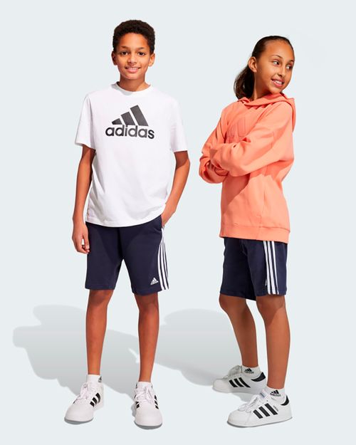 Shorts Infantil Adidas Malha Essentials Três Listras