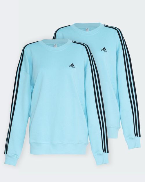 Kit 2 Blusas de Moletom Feminina Adidas Essentials 3-Stripes