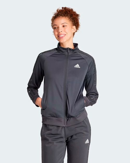 Jaqueta Feminina Adidas Malha Estampa Animal Essentials Três Listras