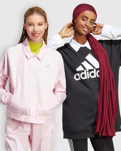Kit Blusa de Moletinho Feminino Adidas Essentials Big Logo + Jaqueta Feminina Adidas Crystal Graphics