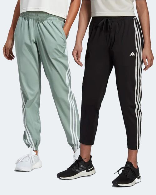 Kit Calça Feminina Adidas Afunilada Aeroready Made4Training 7/8 Knit 3-Stripes + Calça Feminina Adidas Malha Train Icons 3 Listras