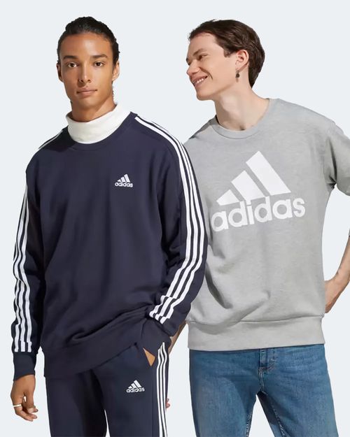Kit Blusa de Moletom Masculina Adidas Essentials 3 Stripes + Blusa de Moletom Masculina Adidas Essentials Big Logo