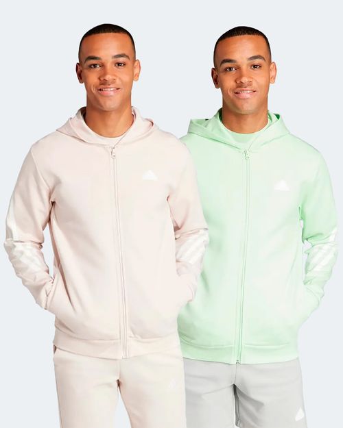 Kit Jaqueta de Moletom Capuz Zíper Future Icons Três Listras + Moletom Masculino Adidas Capuz Zíper Future Icons Três Listras