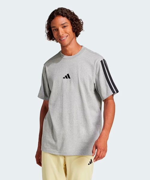 Camiseta Masculina Adidas Malha Simples Essentials Três Listras