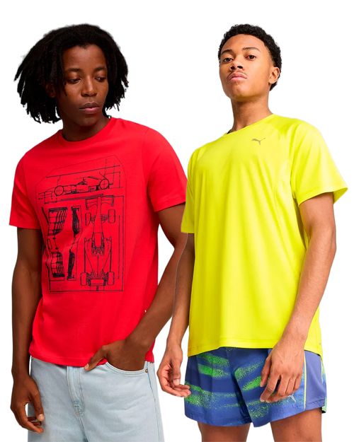 Kit Camiseta Masculina Puma VELOCITY + Camiseta Masculina Puma Scuderia Ferrari Sportswear Graphic