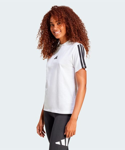 Camiseta Feminina Adidas Algodão Essentials Três Listras