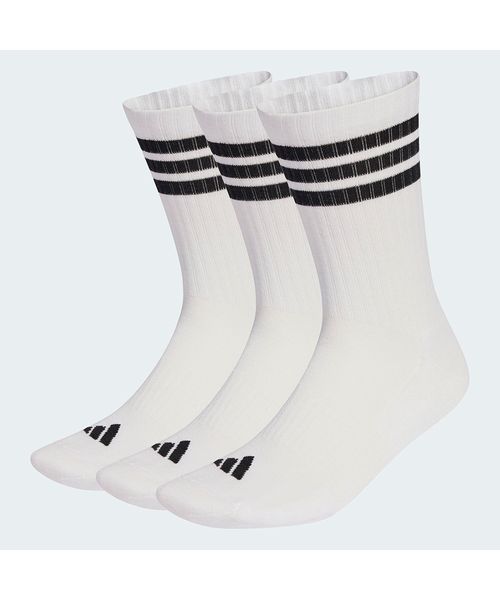 Meias Adidas Três Listras Sportswear Com Amortecimento 3 Pares