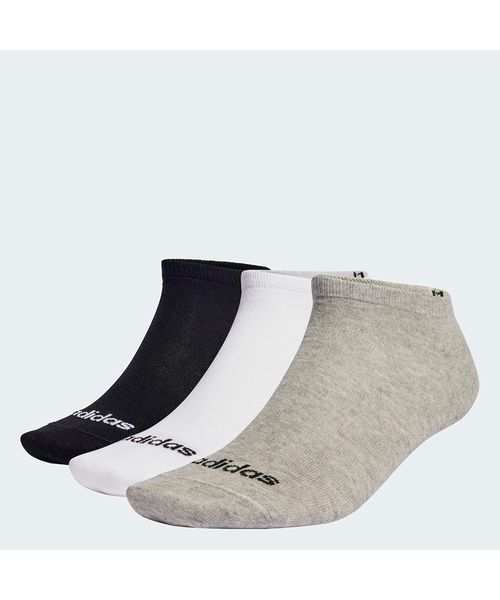 Meia Adidas Cano Baixo Finas Linear 3 Pares
